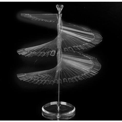 Pro Spiral Fan Shape Display Stand Holder for 120pc False Nail Art Polish Board Tips Stick