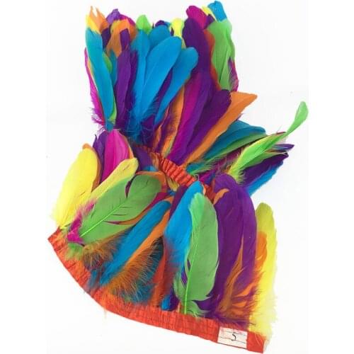 Sell by yard, 6-8" 18 colors available high quality garment accessory goose feather fringe trim #GF2020001