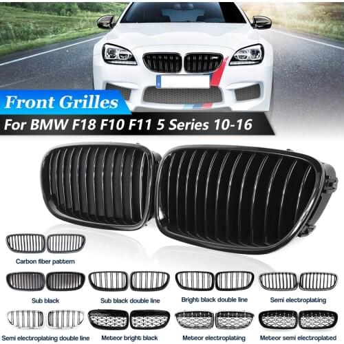 2Pcs Gloss Black Front Kidney Grill Grille For BMW F18 F10 F11 5 Series 2010 2011 2012 2013 2014 2015 2016 Accessories Styling