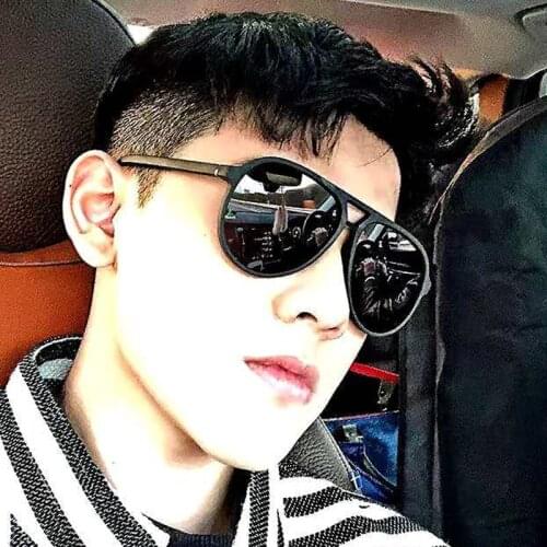 FEISHINI Big Frame UV Protection Female Sun Glasses Clear Polaroid Lens Driver Aluminum Polarized Sunglasses Men Blue