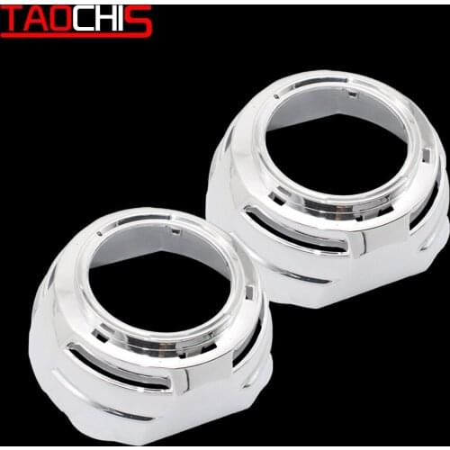 TAOCHIS 3.0 inch Bi-Xenon Projector Lens Shroud With Light Guide Angel Eyes Headlights for bi led Projector Lens