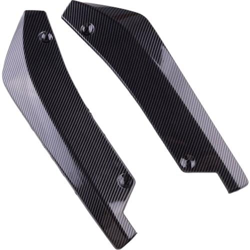 Universal ABS 2Pcs/Set Car Carbon Fiber Style Rear Bumper Fin Lip Canard Splitter Diffuser Spoiler