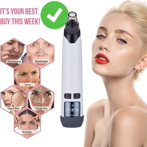 Blackhead Remover Vacuum Hot Compress Skin Pore Cleaner Suction Face Cleanser Facial Cleaning Kit with Mini Nano Facial Steamer