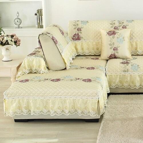 High Quality Lace Sofa Cover Combination Kit Simplicity Couch Covers For Sofas Non-slip Slipcover Cushion Back Pillow Case