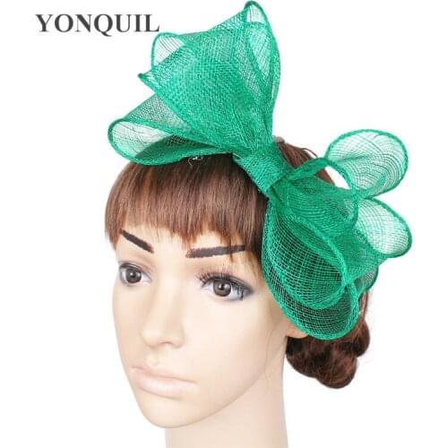 Ladies Elegant Sinamay Material Make Fascinators Hats Women Hair Accessories Fancy For Wedding Party Bridal Hats & Races OF1519