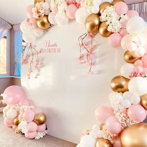 118pcs Macaron Pink Wedding Party Backdrop Baby Shower DIY Arch Decoration Birthday Event White Welcome Balloons Garland Kits