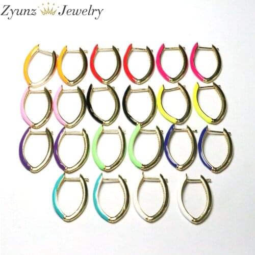 5 Pairs, 2020 summer new fashion jewelry enamel Oval huggie hoop earring colorful women jewelry