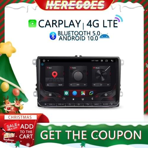 Carplay 9" DSP Android 10.0 Car DVD Player GPS Navigation Radio For VW Volkswagen SKODA GOLF 5 6 POLO PASSAT B5 B6 JETTA Tiguan
