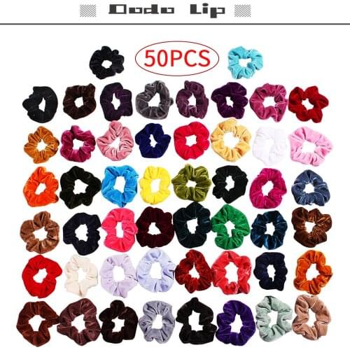 50 Pcs/Lot Velvet Scrunchies Bow wholesale Retro scrunchies pack vintage scrunchies for women vsco girl things SALE dropshipping