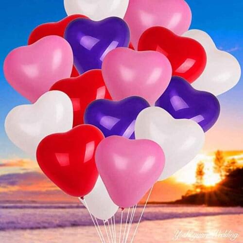 DCM 1/5/10pcs 12Inch Heart-shaped Latex Balloons Inflatable Wedding Decorations Birthday Party Balloons@1