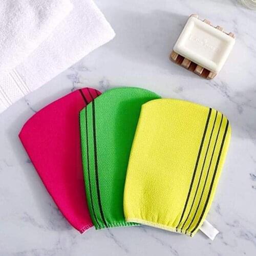 Random Color Double Sided Towel Korean Exfoliating Washcloth Exfoliator Body Bath Double Glove Bath Sided Cleaning Shower S P6Q2