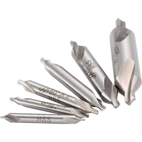FATCOOL 6pcs HSS Center Drill Bits Set Precision Combined Countersinks Kit 60 Degree Angle 5/3/2.5/2/1.5/1mm for Lather