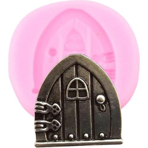 Door Cupcake Topper Fondant Mold Party Cake Border Silicone Mould Cake Decorating Tools DIY Candy Polymer Clay Chocolate Molds