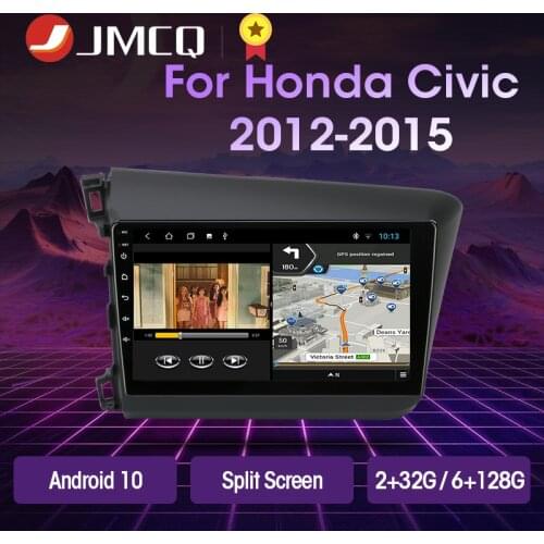 JMCQ Android 10 Car Radio Multimidia Video Player Navigation GPS Autoradio For HONDA CIVIC 2012-2015 DSP 2 Din Head Unit Carplay