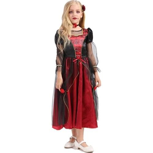 Halloween Costume for Kids Cosplay Costume Vampire Princess Dresses Costume Girl Halloween Costume Ladies Party Costume 2021