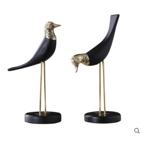 CREATIVE METAL WOOD SIMULATION ANIMAL ABSTRACT BIRD CRAFTS DECORATION MODERN HOME DECORATION LIVING ROOM FURNISHING FIGURINES