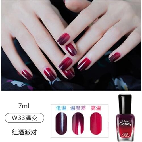 YULINA Thermal Nail Polish Temperature Color Changing Water-based Nail Varnish Shimmer Nail Lacquer Long Lating Quick Drying