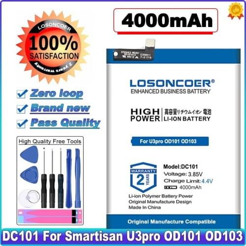 4000mAh DC101 Battery For Smartisan U3pro OD101 OD103 OD105 OS103 OS105 Smartphone Li-ion bateria Li-Polymer Batterie Battery