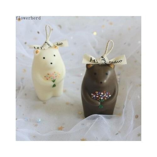 Little Bear Silicone Mold DIY Candle Mold Baking Accessories Cartoon Bouquet Little Bear Aromatherapy Gypsum Plaster Mold