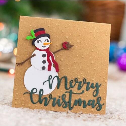 Merry Christmas+Snowmen Metal Cutting Dies Xmas Die Cuts For Card Making DIY Scrapbooking Album Decoration New 2019 Crafts Cards