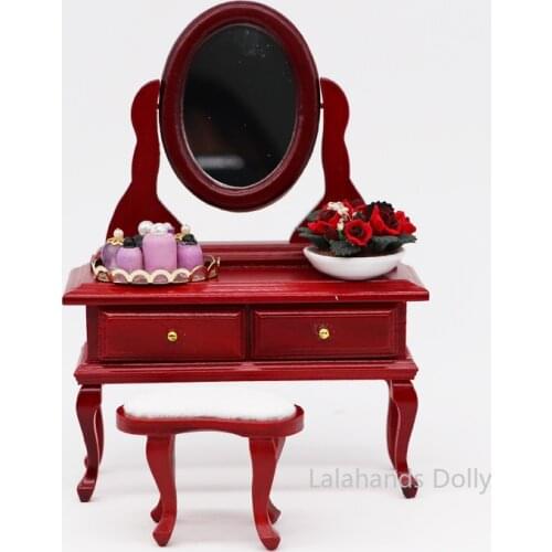 1:12 Dollhouse Mini Dressing Cabinet Chair Miniature Scene Model for Dollhouse Furniture Decoration Accessories