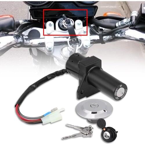 Motorcycle Scooter Ignition Switch Lock Fuel Gas Cap Lock Key Set for Yamaha with Key YBR125 2002-2013