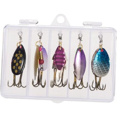 Spoon Metal Fishing Lures Set Spinner Baits CrankBait Bass Tackle Hooks Fishing Lures Sports Entertainment