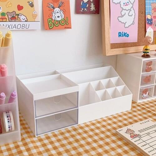 Desktop Drawer Tapes Storage Box Home Office Desk Stationery Pen Holder Organizer Cute School Office Organizer for Child