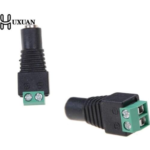 One Or 5pcs 5.5mmX2.1mm Female Male DC Power Plug Adapter Single Color LED Strip And CCTV Cameras