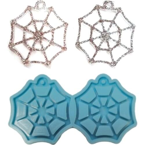 DIY Crafts Spiderweb Shape Earrings Dangler Casting Silicone Mould Jewelry Pendant Making Tools Crystal Epoxy Resin Mold X4YA