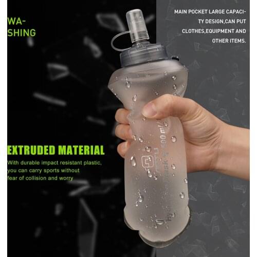 500ml Portable Ultralight Foldable Water Bag TPU Soft Flask Bottle Outdoor Sport Cycling Hiking Camping Drinking Pouch