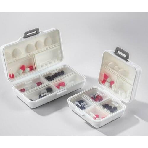 Portable pill box dispensing small mini portable large-capacity medicine box pill dispensing box for 7 days