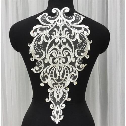 Plain Lace-Patch-Applique Embroidered Ivory White Wedding DressPatch Sewing On Embroidered For Clothing Patches
