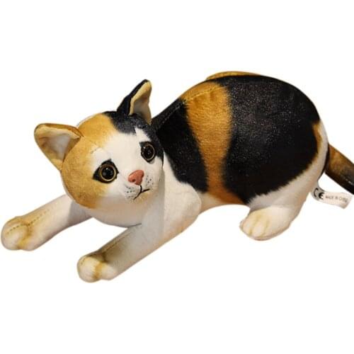 32cm/12in Home Ornament Realistic Cat Mini Doll Soft Stuffed Plush Doll for Dollhouse Decor Birthday Gift Girl’s Favors