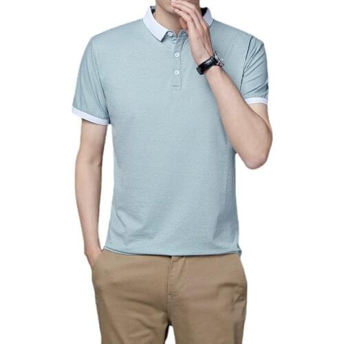 Polo Shirt Men Fashion Shirt 2021 New Summer Slim Short Sleeve Polo Shirt Youth Casual Lapel Shirt Mens Clothing