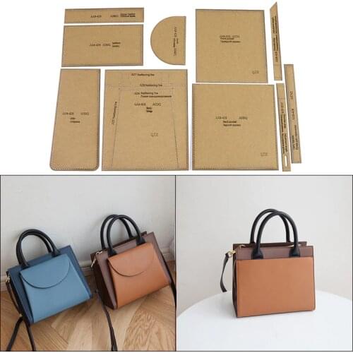 Handmade Leather Tote Bag Kraft Paper Template Handbag Design Paper Pattern Drawing Template DIY Sewing Stencil Accessories
