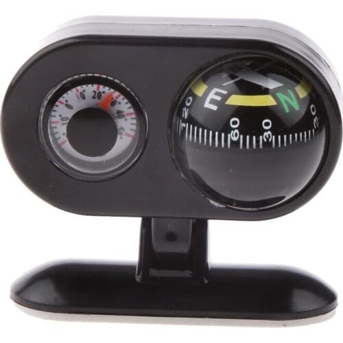 Removable 2 in 1 Car Compass Thermometer Boat Bike Truck Car Drive Compass Navigation Hiking Hunting Outdoor Travel Accessory