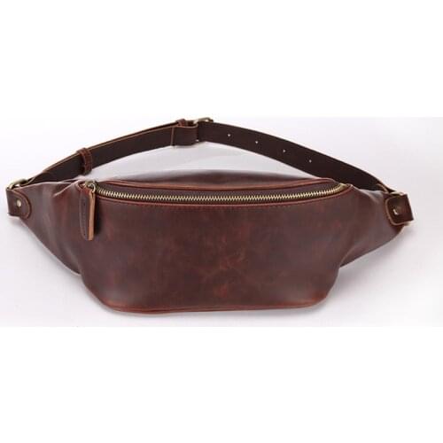 Casual Mens Waist Bags Unisex Waterproof PU Leather Waist Pack Large Capacity Travel Man Chest Bag Handy Fanny Pack Banana Male