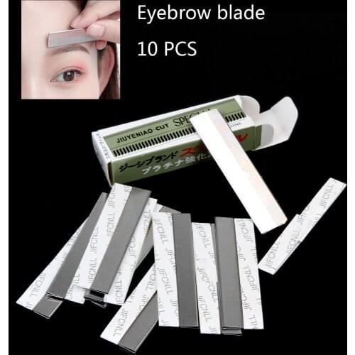 10pcs/pack Eyebrow Trimmer Blades Eyebrow Cutter Equipment Super Feather Cut Special Platinum Coated Edge Razor Blades