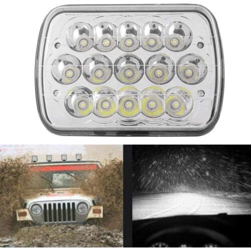 Universal 7in Work Light Square 15LED 45W Driving Lamp 6500K Waterproof for Truck ATV UTV SUV Auto Styling