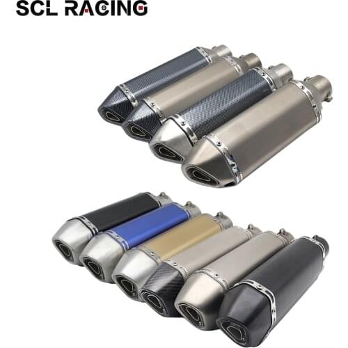 Alconstar 51MM Motorcycle Ak Exhaust Pipe Muffler Moto Bike Pot Escape For Yamaha Honda KTM Kawasaki Ducati Slip-on