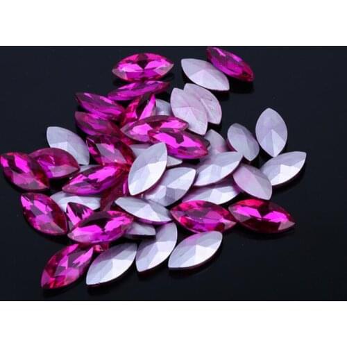 Various Size Hot Pink Horse Shape Hand Craft Pointback Rhinestones Glass DIY Crystal Rhinestone Garment Dress Decoration
