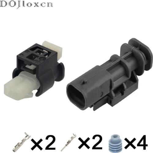 1/5/10/20/50/Sets 2 Pin Automotive Waterproof Fuel Injector Male Female Connector Socket Housing With Terminal And Seal Rubber
