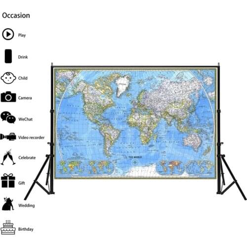 1PC World Map (1981) 90*60cm Horizontal Map of The World Paper Painting Home Decor Wall Poster Stationery School Office Supplies