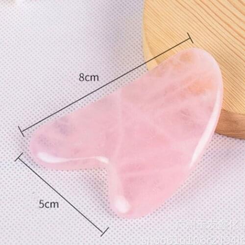 1PCS Rose Quartz Jade Natural Face Jade Guasha Board Natural Stone Scraper Tools For Face Neck Back Body Pressure Therapy