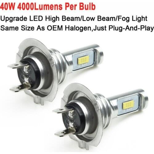 2pcs 80W 12V-24V Car LED Headlight Bulbs High Low Beam 4000LM 6000K Lamps Parts