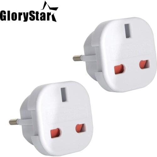 2 x UK to EU Europe European Travel Adapter suitable for France Germany Spain Refer to Product description for Country list