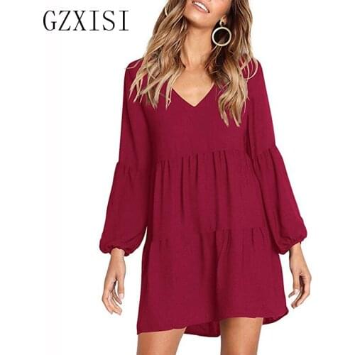 2018 Women Dress Long Sleeve Fashion Sring Autumn Dress Style Casual Clothing Autumn Loose Dress Winter Dress Plus Size