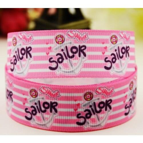 22mm 25mm 38mm 75mm Anchor Cartoon printed Grosgrain Ribbon party decoration 10 Yards X-02966