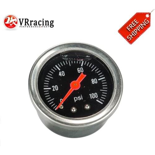 FREE SHIPPING Fuel Pressure Gauge Liquid 0-100 psi / 0-160psi Oil Pressure Gauge Fuel Gauge Black / white Face VR-OG33